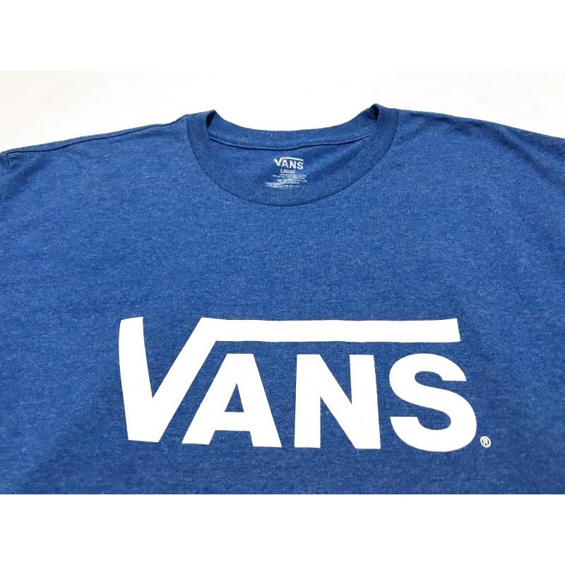 Vans Logo Tee バンズ ロゴ Tシャツ ブルー L メキシコ製 コレbox