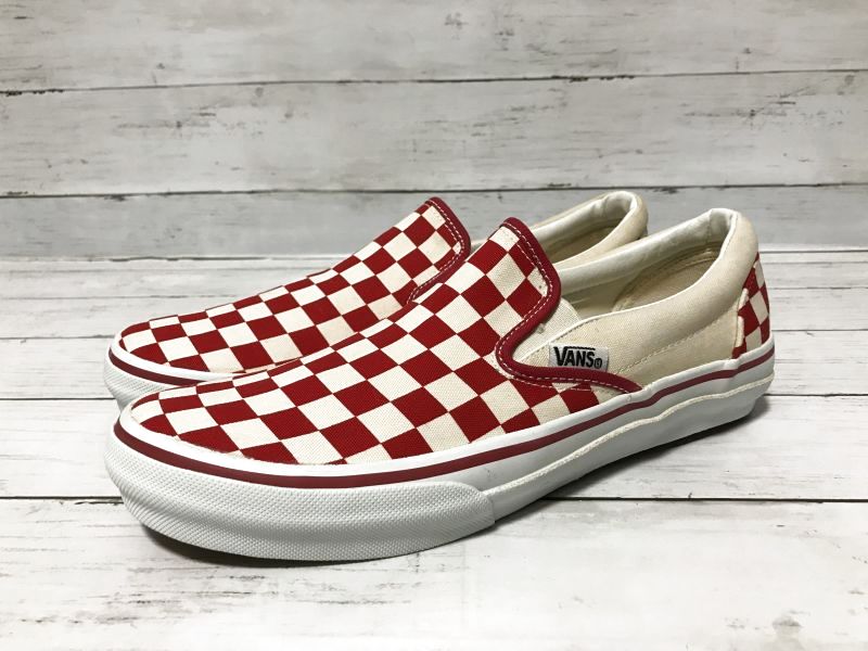 Vans Slip On V98 バンズ スリッポン V98 チェッカーフラッグ 赤 白 26 5cm Us8 1 2 入手困難 コレbox