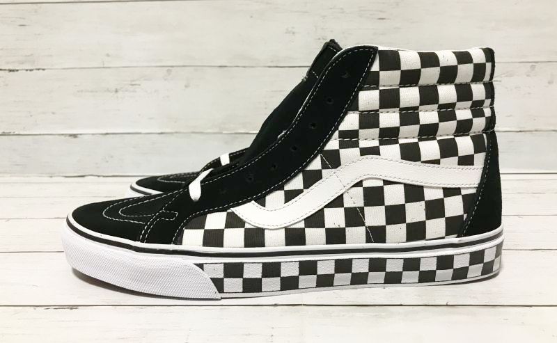 vans sk8 hi checkerboard black white