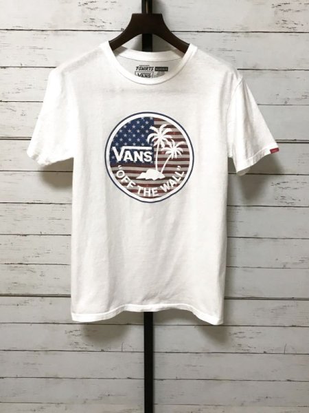 画像1: VANS Logo T-shirts　バンズ　星条旗ロゴ　Tシャツ　白　S (1)