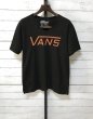 画像1: ”希少”　VANS VネックロゴTシャツ　ブラック/オレンジ　M (1)