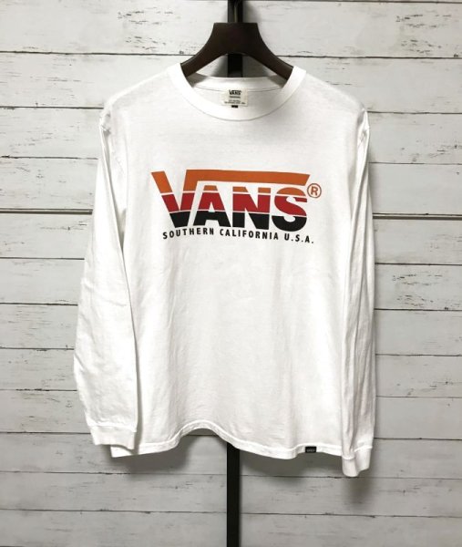 画像1: VANS Classic Logo Rainbow print Long Sleeve T-shirts　バンズ クラシックロゴ レインボープリント ロンT　L (1)